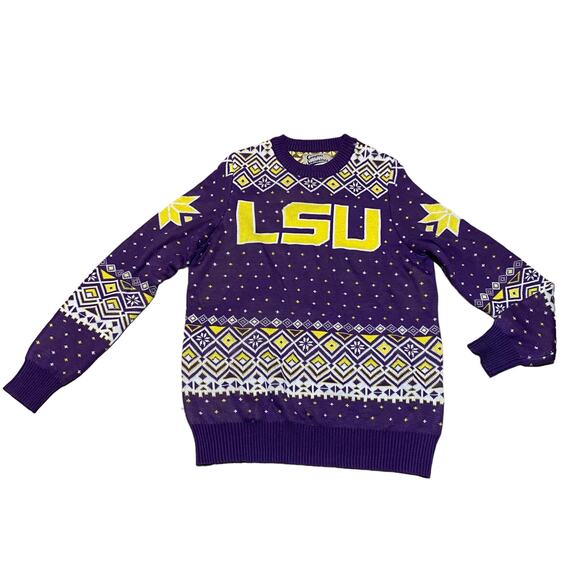 LSU Tigers Louisiana State University Purple Ugly Christmas Holiday Sweater XL - Picture 1 of 5